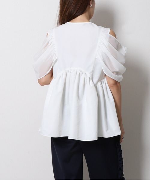 「Re.Verofonna」 半袖ブラウス MEDIUM ホワイト レディース_画像5