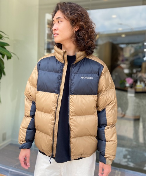 コロンビア　カーキ　フード付き ダウンジャケットL 美品 Columbia（コロンビア） メンズ GRN-Lサイズ ダウンジャケット ロッカ