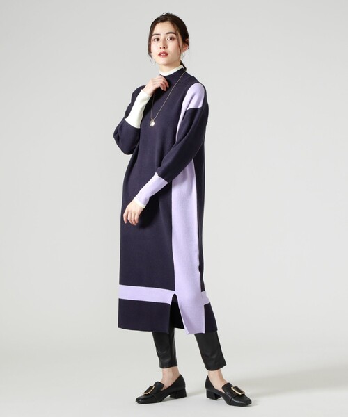 「CAST:」 ニットワンピース M ネイビー レディース_画像5