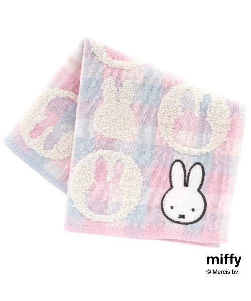 ハンカチ MIFFY ガーゼタオルハンカチ 「パステルチェック