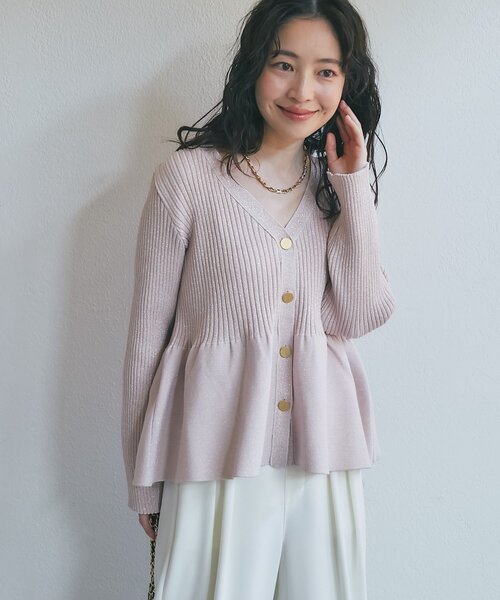 m*☆様 ラブティックボンボン ラメペプラム前後２WAYカーディガン La boutique Bonbon（ラブティックボンボン） カーディガン 「お上品