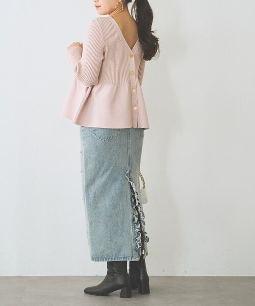 La boutique BonBon ラメペプラム前後２WAYカーディガン La boutique BonBon｜【お上品きらきら】ラメペプラム前後2WAY