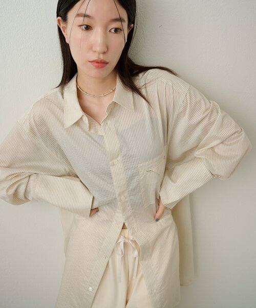 「Omekashi」 長袖シャツ FREE オフホワイト レディース_画像7