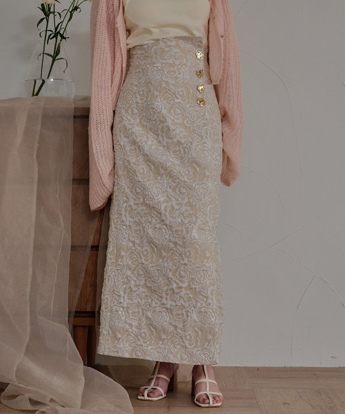 mideal（マイディール） ロング スカート jacquard skirt / ジャガード