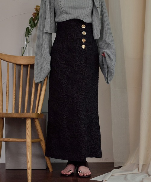 mideal（マイディール） スカート jacquard skirt / ジャガード