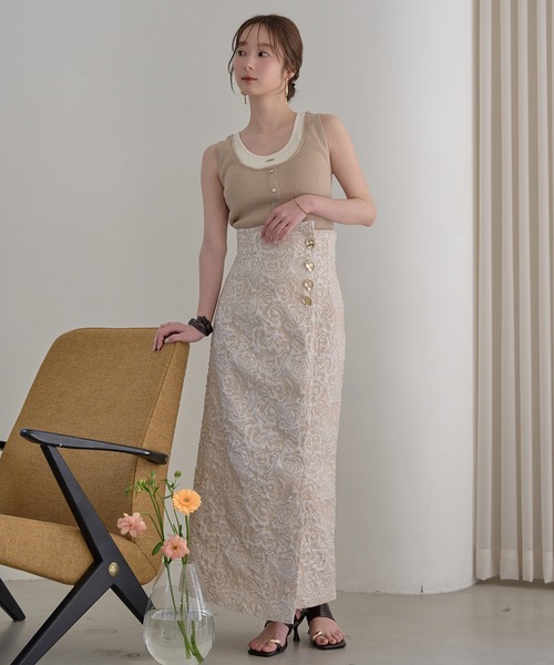 mideal（マイディール） ロング スカート jacquard skirt / ジャガード