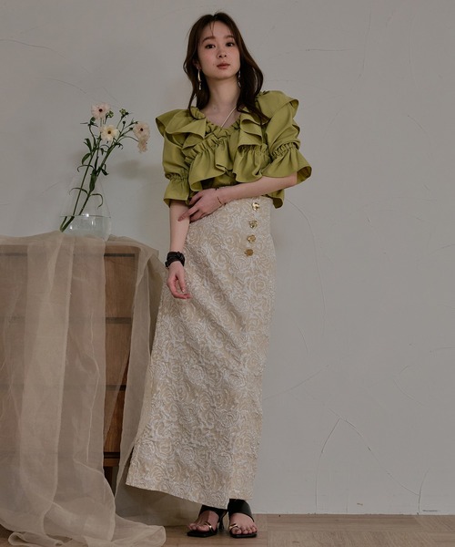 mideal（マイディール） ロング スカート jacquard skirt / ジャガード 