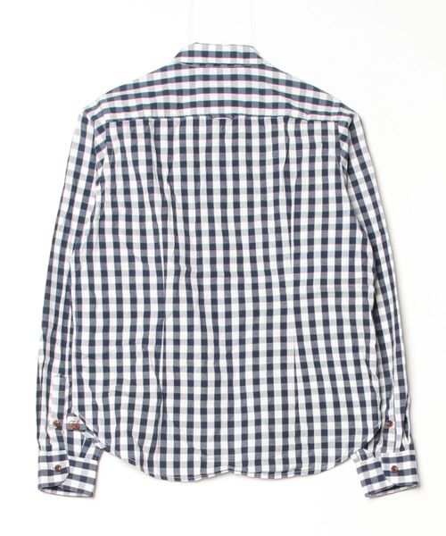 「FORK&SPOON」 チェック柄長袖シャツ ONE SIZE ネイビー レディース_画像2