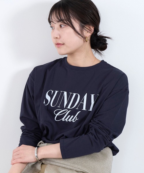 MICA&DEAL（マイカアンドディール） tシャツ SUNDAY Club”ロゴロングT