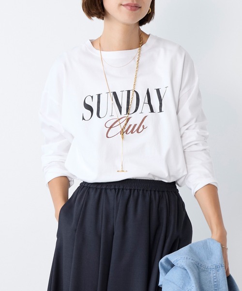 ノン　MICA＆DEAL SUNDAY Club ロゴロングTシャツ MICA&DEAL（マイカアンドディール） tシャツ SUNDAY Club”ロゴロングT