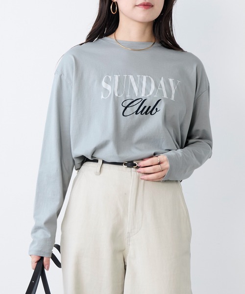 ノン　MICA＆DEAL SUNDAY Club ロゴロングTシャツ MICA&DEAL（マイカアンドディール） tシャツ SUNDAY Club”ロゴロングT