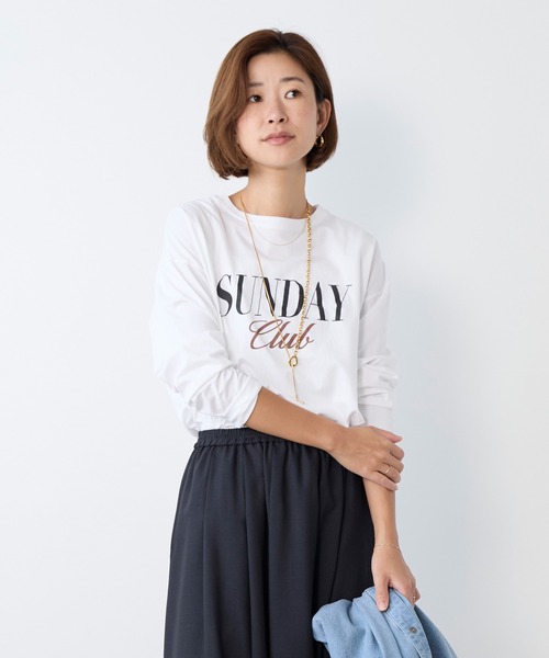 ノン　MICA＆DEAL SUNDAY Club ロゴロングTシャツ MICA&DEAL（マイカアンドディール） tシャツ SUNDAY Club”ロゴロングT