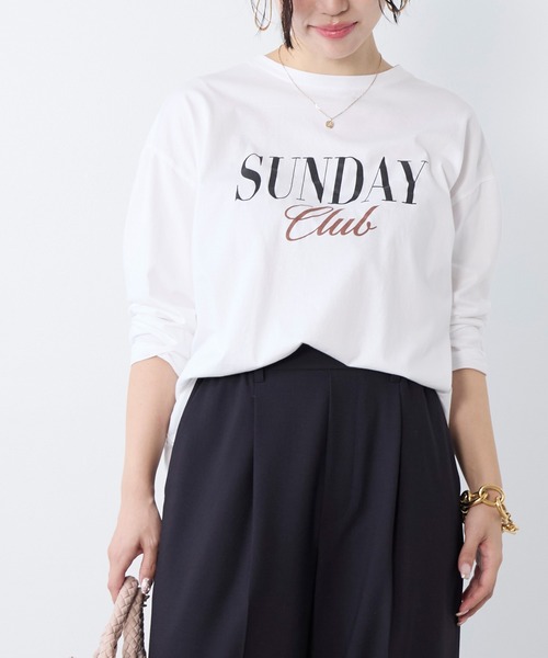 MICA&DEAL（マイカアンドディール） tシャツ SUNDAY Club”ロゴロングT