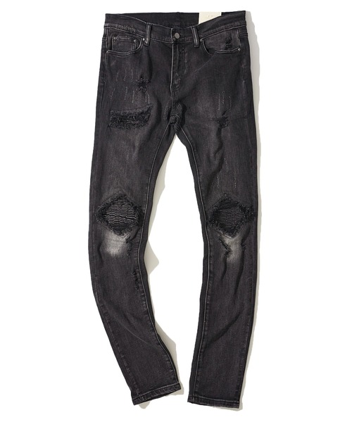 Stretch denim ダメージスキニー ミニマル 黒デニム ミニマル スキニー Stretch denim ダメージスキニー ミニマル 黒デニム ミニマル スキニー