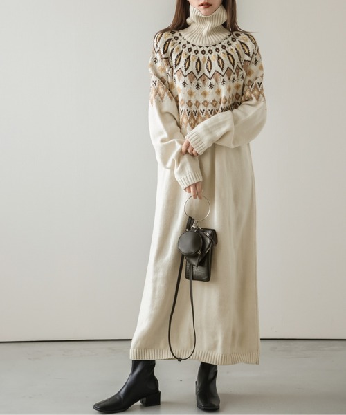 「SUGAR BISKET」 「La-gemme」ニットワンピース フリー ネイビー レディース_画像6