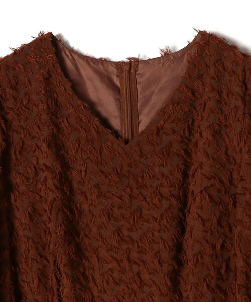 「kaene」 半袖ワンピース ONE SIZE ブラウン レディース_画像7