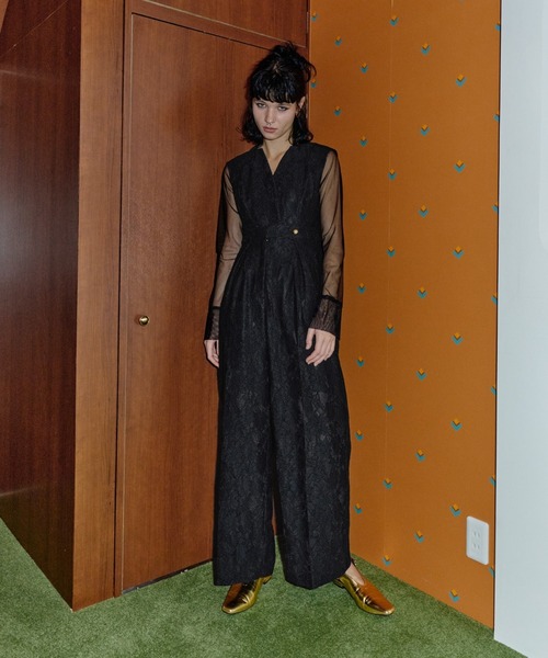 ANDRESD パンツドレス ANDRESD パンツドレス ボンディングレースオールインワンドレス