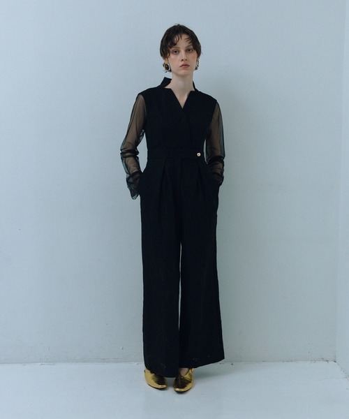 【美品】ANDRESD/アンドレスドオールインワン　パンツドレス　ブラック　Ｍ ANDRESD パンツドレス クロスオールインワンドレス / cross all in one