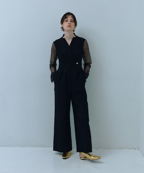 ANDRESD パンツドレス ボンディングレースオールインワンドレス
