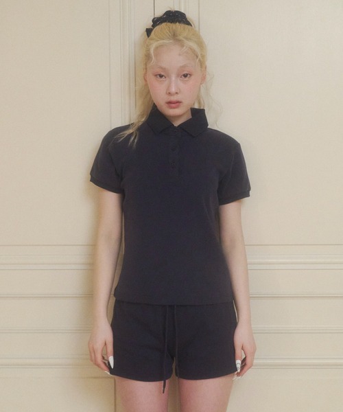 【ハチヤーズ】美品 ポロシャツ ブラック ロゴ Sサイズ レディース chernyy ポロシャツ ポロ chernyy polo shirt / バック刺繍ロゴ