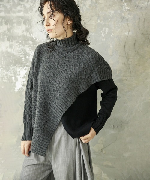 「OSMOSIS」 「loaf」長袖ニット ONE SIZE ベージュ レディース_画像3