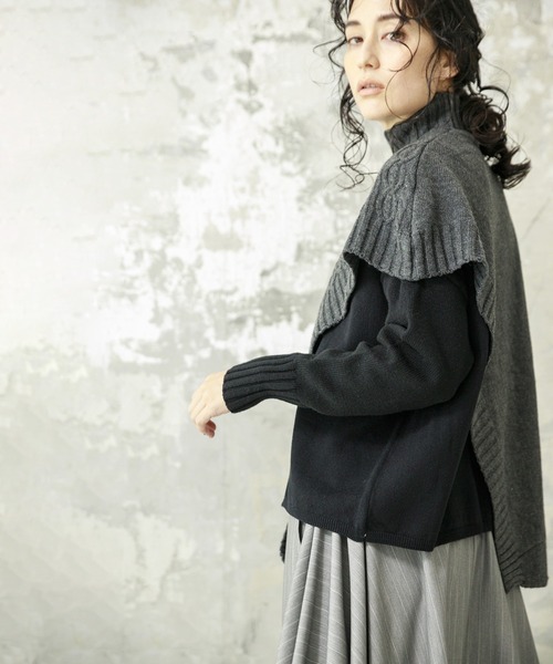 「OSMOSIS」 「loaf」長袖ニット ONE SIZE ベージュ レディース_画像4