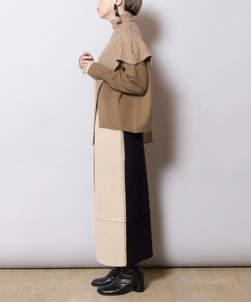 「OSMOSIS」 「loaf」長袖ニット ONE SIZE ベージュ レディース_画像8