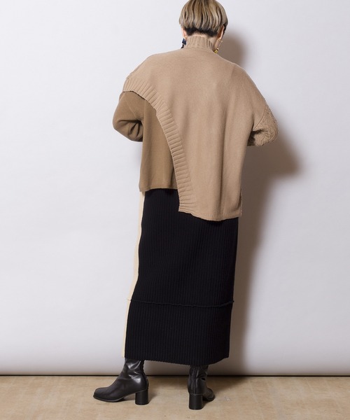 「OSMOSIS」 「loaf」長袖ニット ONE SIZE ベージュ レディース_画像9