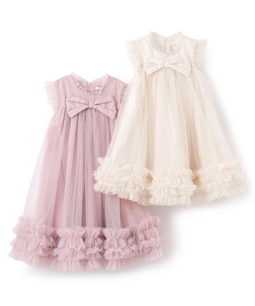 Angel's Face チュール リボン キッズ ドレス ワンピース 2点 sense of wonder ワンピース ドットチュールリボンドレス キッズ 子供