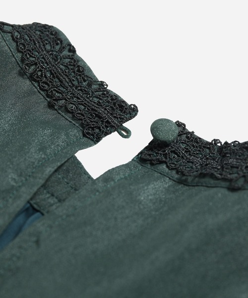 「DRESS PLUS」 半袖ワンピース L スモークグレー レディース_画像8