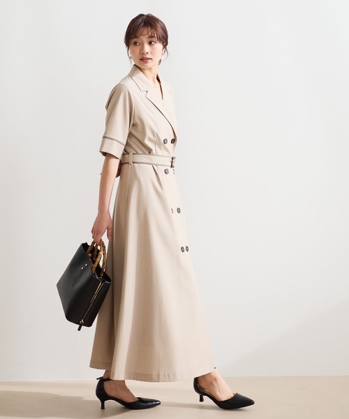 Andemiu ワンピース Andemiu（アンデミュウ） ワンピース パイピングトレンチワンピース