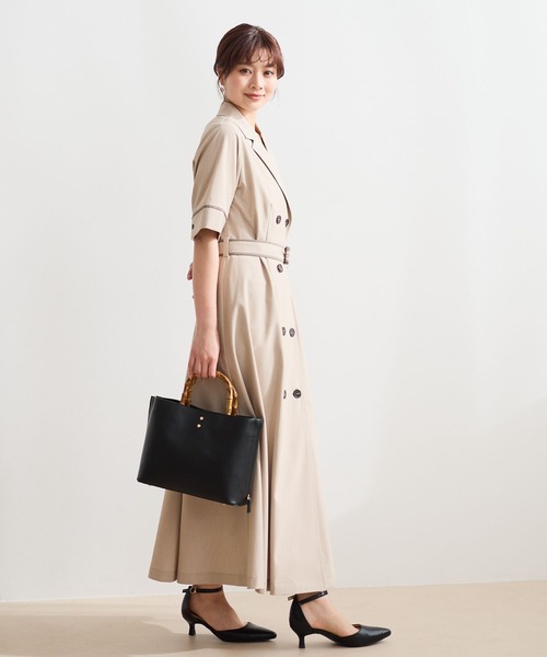 Andemiu ワンピース Andemiu（アンデミュウ） ワンピース パイピングトレンチワンピース