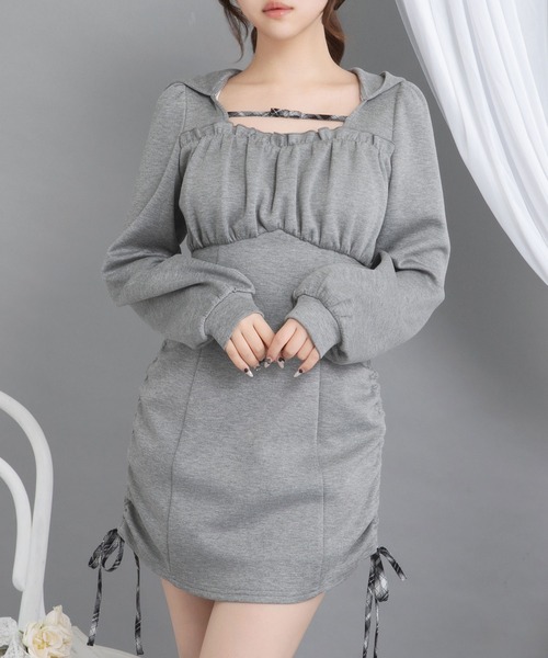 「DearMyLoveRose」 長袖ワンピース MEDIUM ブルーグレー レディース_画像7