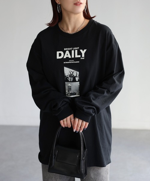 「Riberry」 長袖カットソー LARGE ホワイト レディース_画像3