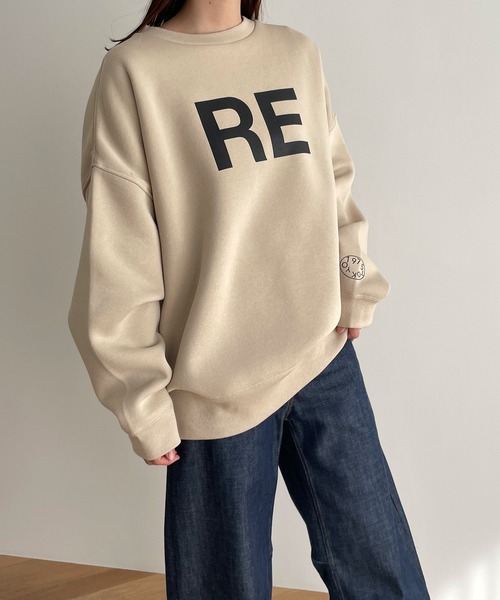 「CANAL JEAN」 スウェットカットソー X-LARGE サンドベージュ レディース_画像2