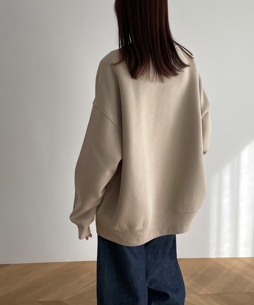 「CANAL JEAN」 スウェットカットソー X-LARGE サンドベージュ レディース_画像3