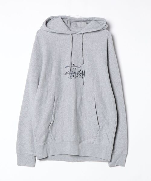 Stüssy ロゴ パーカー グレー Mサイズ STUSSY（ステューシー） プルオーバーパーカー LARGE ヘザーグレー