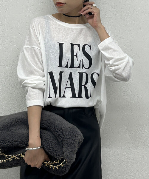 「LOUNGEDRESS」 長袖カットソー FREE オフホワイト レディース_画像5