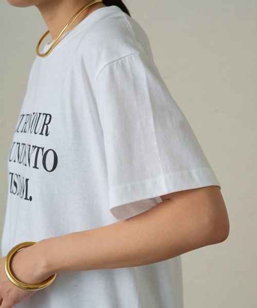 「LOUNGEDRESS」 半袖Tシャツ FREE チャコールグレー レディース_画像6