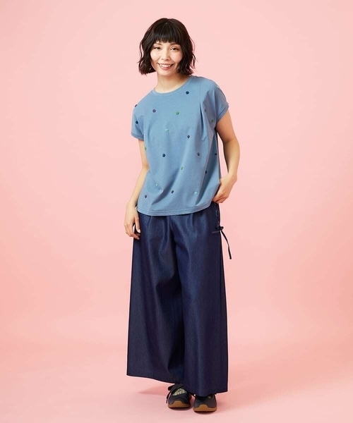 Jocomomola（ホコモモラ） tシャツ 「接触冷感」Fresco 天竺ドットT 
