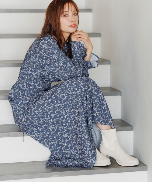 「mysty woman」 長袖ワンピース FREE ブラック レディース_画像3