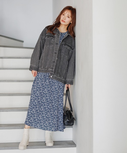 「mysty woman」 長袖ワンピース FREE ブラック レディース_画像4