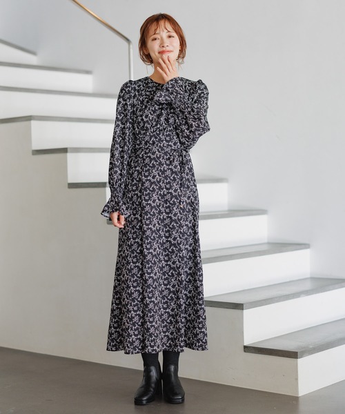 「mysty woman」 長袖ワンピース FREE ブラック レディース_画像6