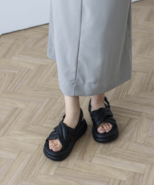 「AMELY」 「RONGFUDA」フラットサンダル 40 ブラック レディース_画像9