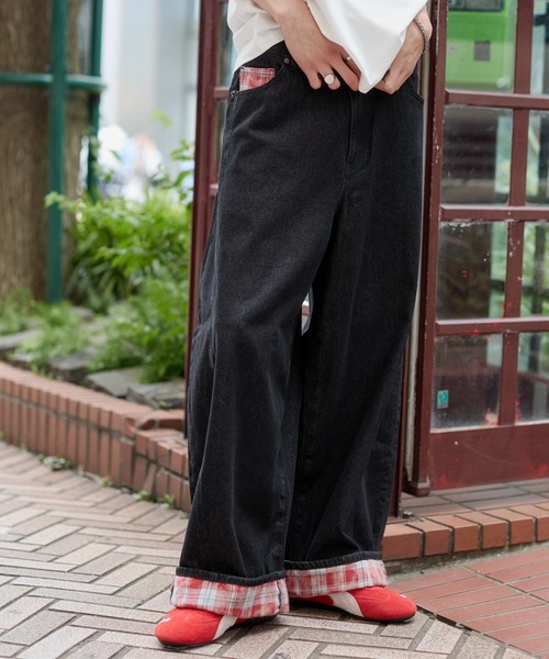 WEGO（ウィゴー） ワイドパンツ ジーンズ WEGO/「26年春夏新作」パッチ