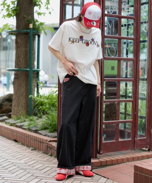 WEGO（ウィゴー） ワイドパンツ ジーンズ WEGO/「26年春夏新作」パッチ