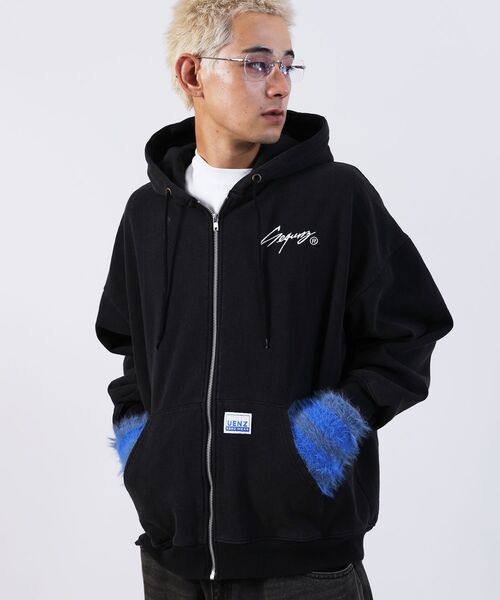 「SEQUENZ」 ジップアップパーカー LARGE ピンク系その他2 メンズ_画像4