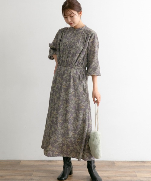 「URBAN RESEARCH ROSSO」 長袖ワンピース FREE グレー レディース_画像4