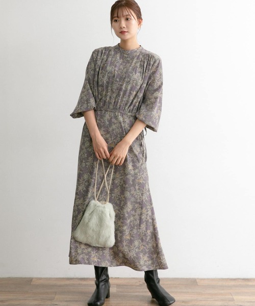 「URBAN RESEARCH ROSSO」 長袖ワンピース FREE グレー レディース_画像5