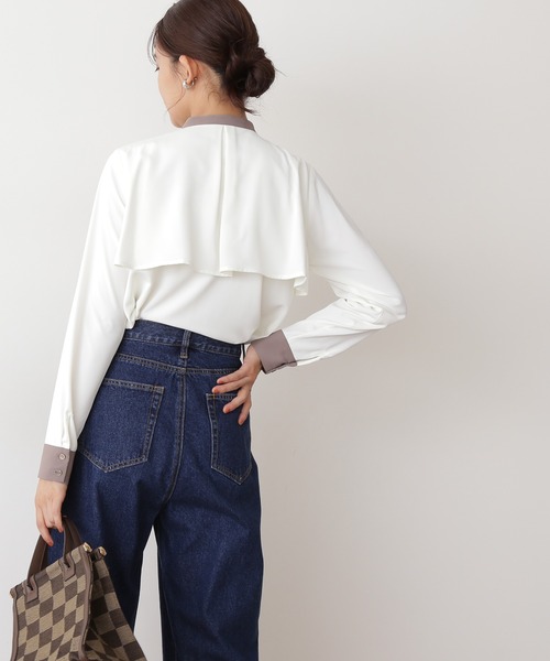 「N.(N. Natural Beauty Basic)」 長袖ブラウス MEDIUM オフホワイト レディース_画像2